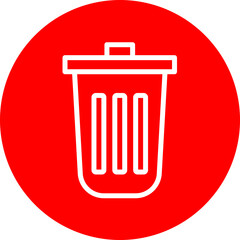 Recyclable disposables Vector Line White Circle Red