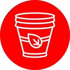 Bioplastics packaging Vector Line White Circle Red