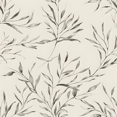 Simple and Natural Botanical Branch and Berry Repeat Pattern