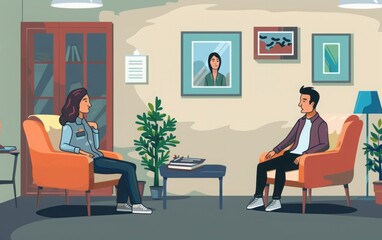 psychologist listening a patiant in his office