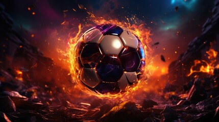 Fototapeta premium a colorful ball with the word fire on it.