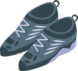 Pair of climbing shoes isometric icon for web design isolated on white background