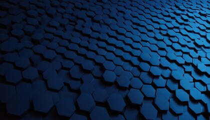 Naklejka premium Blue hexagonal background with a lot of different shapes.