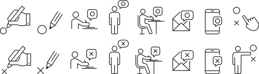 ベクターの選択に関する線画アイコンセット