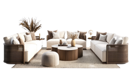 modern gray sofa in the living room on the png background.