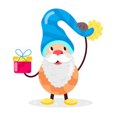 A comic style mascot of santa gift 

