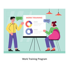 Work Training Program concept flat style stock illustration. EPS 10 File