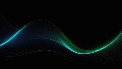 A green, wavy line with a dark background
