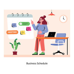 Business Schedule  concept flat style stock illustration. EPS 10 File