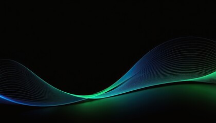 Black background wallpaper with green wavy lines
background