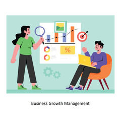 Business Growth Management concept flat style stock illustration. EPS 10 File