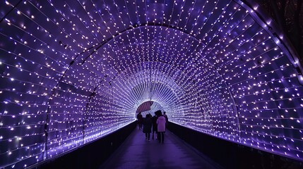 Tunnel Decorated with Thousands of LED Lights