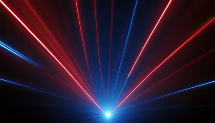 Vibrant Laser Neon Lights Flash and Illuminate in Red and Blue Generated Ai
