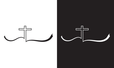 Christian black cross logo and icon design for good friday. vector illustration. EPS 10