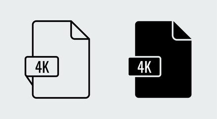 4K resolution file document icon.