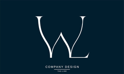 WL, LW Abstract Letters Logo Monogram Design Font Icon Vector Initials