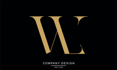WL, LW Abstract Letters Logo Monogram Design Font Icon Vector Initials