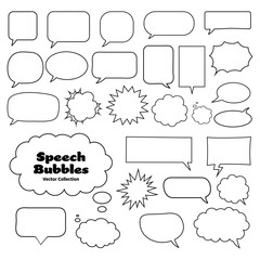 Fototapeta premium Speech bubbles. Speech bubbles collection. Set with different hand drawn shape.