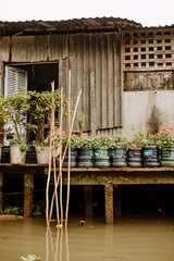 A traditional house on the Mekong River