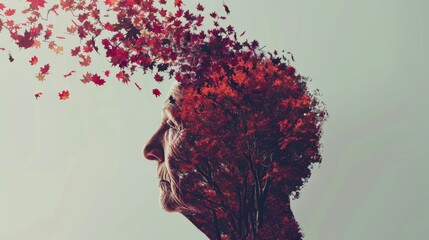 The concept of psychology, mental health, Alzheimer's disease, dementia, autism, brain problems, International Day for the Dissemination of Information about Alzheimer's Disease