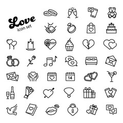 Love icon set. Set of valentine's day icons.