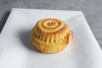 A view of a date maamoul pastry.