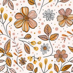 Busy Floral Seamless Pattern with Vibrant Colors