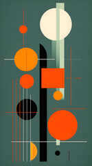 Digital technology geometric lines abstract poster mobile background