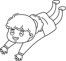 Illustration of kid girl laying vector
