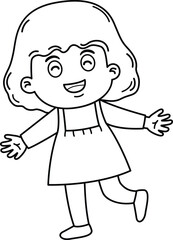 Kid girl stand happy celebrating pose