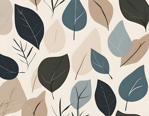 Fototapeta premium Minimal abstract Scandi style Creativity art leaves design background