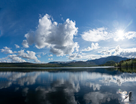 Landscape at Langas lake in G&auml;llivare, Lappland, Sweden.