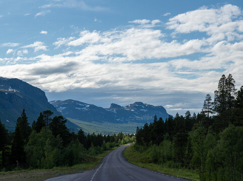 Landscape at Langas lake in G&auml;llivare, Lappland, Sweden.