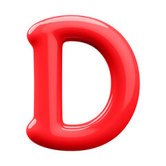 Obraz premium Red 3D Bubble Font Letter D uppercase