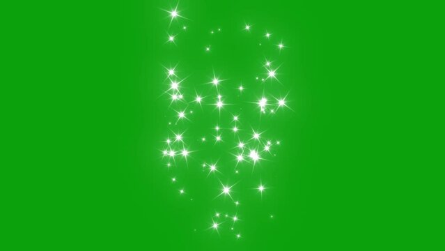 Glitter sparkle animated green screen, 4K Chroma key 3d animation. White shining dust light. Bokeh light lights effect background. Glowing stars sparkle. Concept: Christmas, party, celebrate, birthday