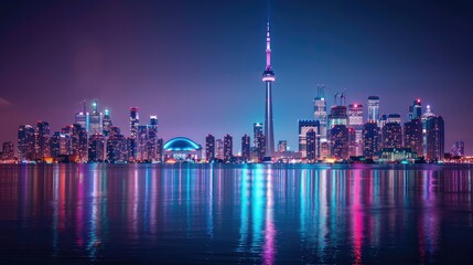 Obraz premium Dazzling City Lights Against the Night