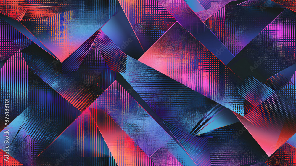 Aufkleber Abstract geometric pattern with colorful triangles forming a modern background design