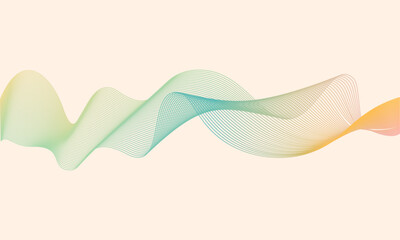 Abstract flowing wavy lines. Colorful dynamic wave. Vector design element for concept of music, party, technology, modern.