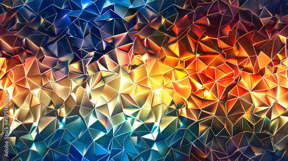 Aufkleber Colorful geometric pattern formed by triangles on abstract background