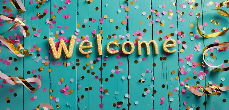 welcomed to the summers and party with abstract decoration and triangular shape colorful tiny decoration piece background welcome party and summers isolated on the light bright colors  