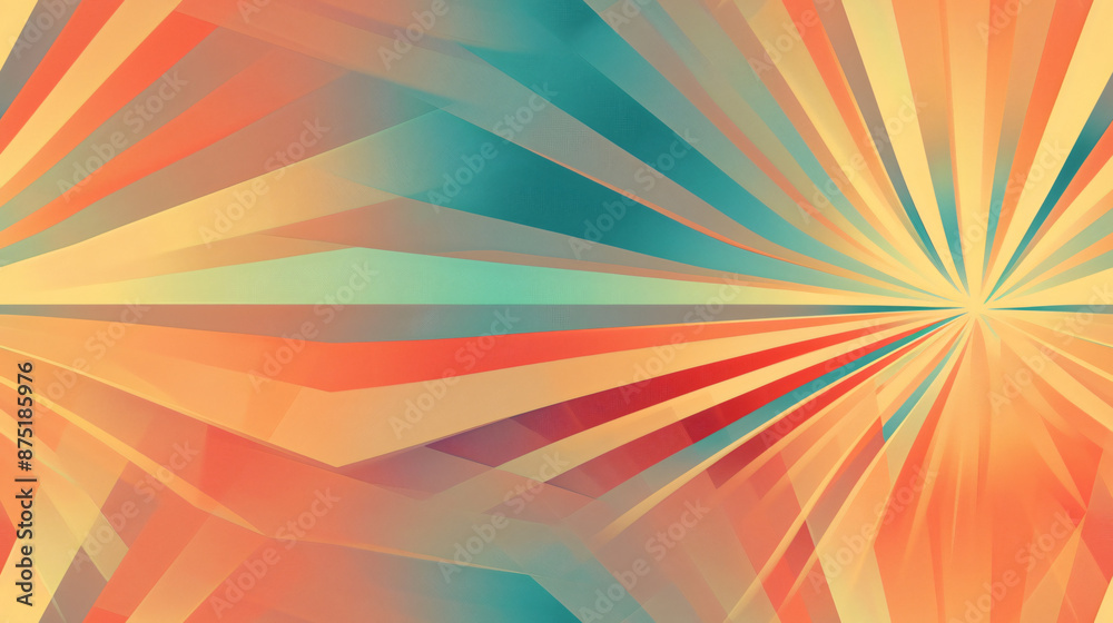 Fototapete Retro colored abstract background with perspective, ideal for text placement or as a design feature