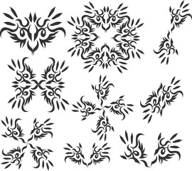 black and white floral frame tattoo pattern