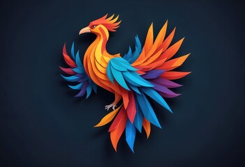 Obraz premium 3d mythical bird with poly style