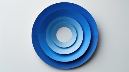 Minimal Blue Circle Paper Background - Top View