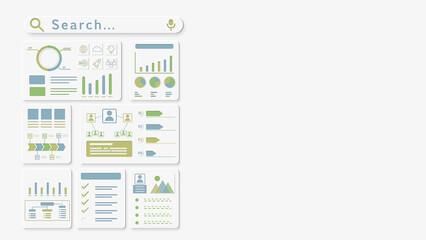 検索、統計、グラフ、データ分析などの背景　左側バージョン