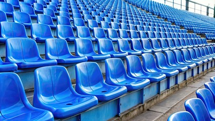 Empty blue plastic stadium seats , sports venue, stadium, seats, blue, plastic, empty, audience, event, arena, rows, seating