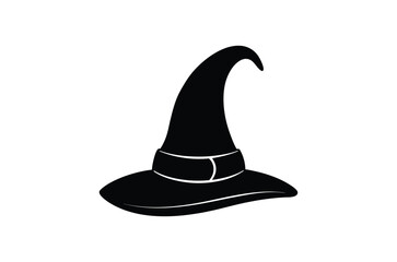 black witch hat , witch hat vector,   icon vector illustration, witch hat silhouette of a witch hat  isolated on a white background,  eps,  png,  svg,  vector, 