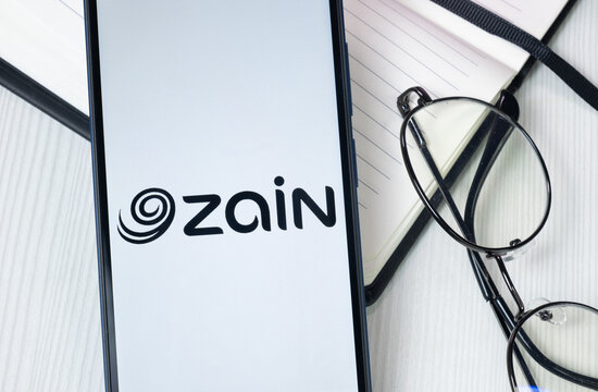 New York, USA - 30 June 2024: Zain Logo or Icon on Phone Screen