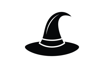 black witch hat , witch hat vector,   icon vector illustration, witch hat silhouette of a witch hat  isolated on a white background,  eps,  png,  svg,  vector, 