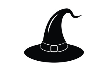 black witch hat , witch hat vector,   icon vector illustration, witch hat silhouette of a witch hat  isolated on a white background,  eps,  png,  svg,  vector, 